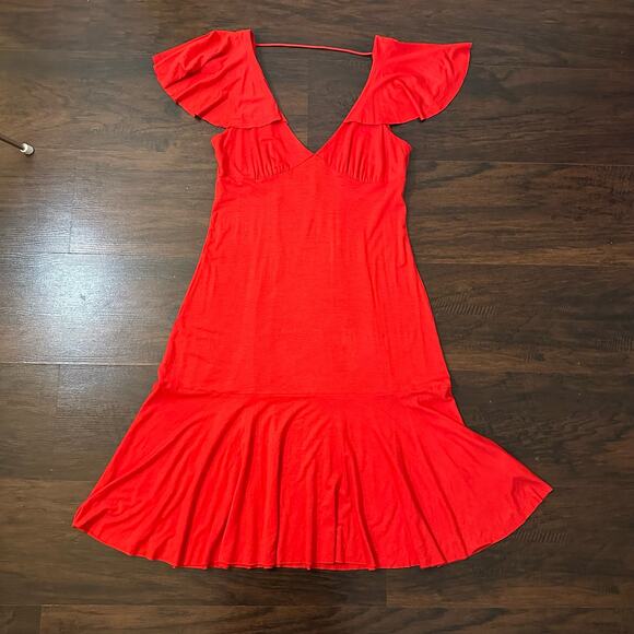 Armani Exchange red low back midi dress size L - Picture 6 of 11